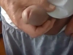 old man jerking his big dick 4