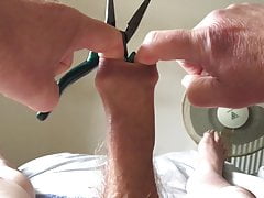 Sunday foreskin stretch session - pliers
