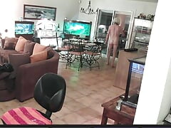 Diana is naked in her living room