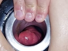 Oxballs gaping fun with tunnel plug inside it