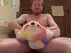 Tonguing My Jizz off My Fag Wedged Sloth’s Face - Masculine Plushie Getting Off Bang-Out