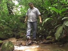 Old Fat Latin Man Getting Fucked Hard Outdoor by Huge Mulato Dick