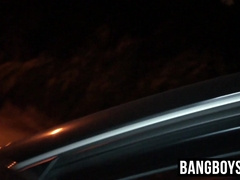 Stud barebacked outside doggy style before tasting cum