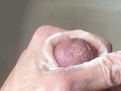 Shower jerk off with slow cumshot