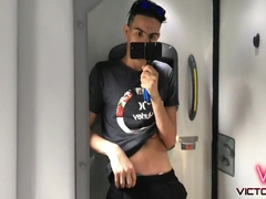 Country Boy Showing His Big Dick Inside The Bathroom Of The Moving Bus