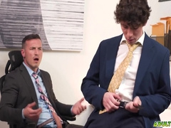 Office Interns Cristiano And Derek Kage Jerks Off Side By Side Until They Get More Horny And Starts Fucking Inside The Office 6 Min