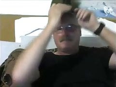 Handsome daddy having fun on webcam