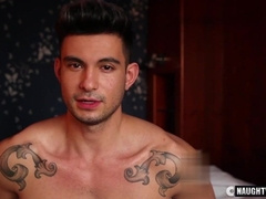 Watch as a horny dude takes a massive schlong & loads it up with a big cumshot