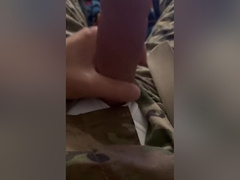 Horny Solider In Tighty Whities And Orange Jockeys Jerks Off While Wearing His Ocp Uniform