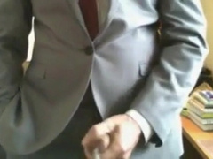 He showcases us his fresh suits and he like to wank off