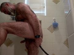 Bathrooms, old man masterbating, solo male jerking off