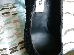 Quick release on black heels
