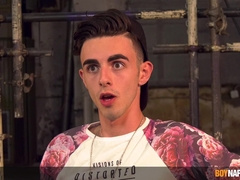 Lad squirts jism after a blow-job