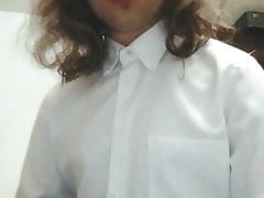 kinky crossdresser - miniskirt and pantyhose