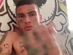 Latin tattoo guy cums