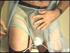 Belted Pad or bra in my see-thru panties - Hmm? Crossdresser