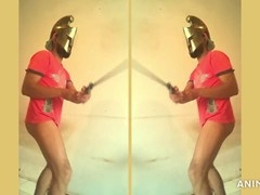 Hairy guys throw down in a dick fight with some hot gay action and cum