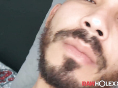 Big dicked bushy Latino Lonesome Leon looks amazing while masturbating