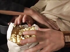 Short Haired Muscular Stud Invites Young Curious Guy James Jones to Taste His Pop Corn and Big Meat