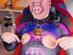 Mega-bitch Titten-Sau gets intense with nipple play and golden showers