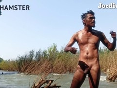 Muscle hunk and Indian village boys enjoying some outdoor fun