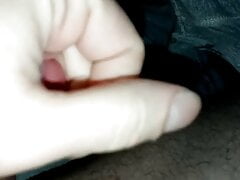 Rubbing cock on the plaid and cumming
