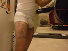 Muscular Daddy Barebacks His Boy in the Bathroom