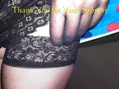 Dani_Leg  in sexy Black Stockings with Fountain Cum