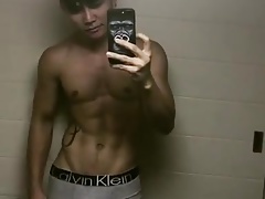 super cute Thai boy filming himself in CK trunk (1'00'')