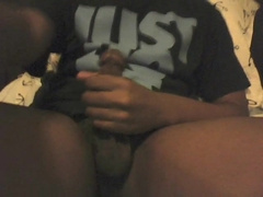 [THROWBACK] YOUTHFUL DARK-HUED BOY BLOWS A LOAD a PHAT BLAST