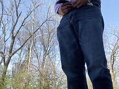 Daddy beating his meat in public