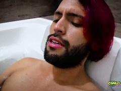 Gay jerking, milked, latino cock