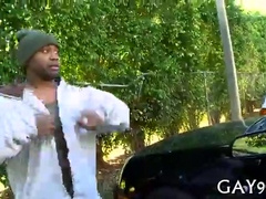 Meatpipe for homosexual dark-hued ass