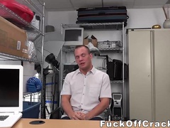 Sexy white ass dude gets ass-punished by BBC in the office