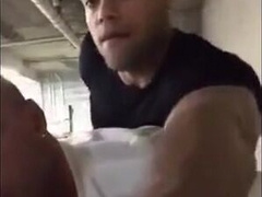 Multiracial No condom Ass fucking on the Parking Deck