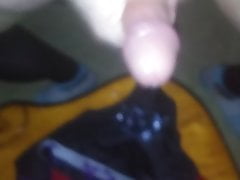 Sky jacking off blowing load on panties