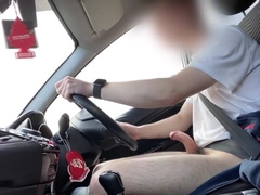 Caught Jerking Off Outside! Teen Caught Jerking On Public Road After Drive!