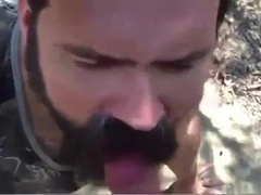 Daddy gives a facial in the woods 7