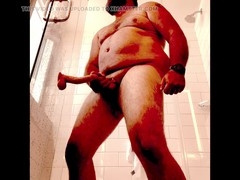 bear dildo fun in bath