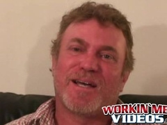 Hairy old amateur jerks off and shoots a load on his belly
