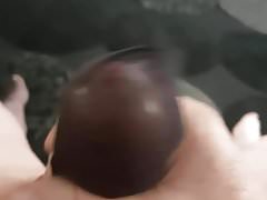 WANK INTO BLACK STOCKING