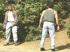 Classic porn with guys in jeans ready for some anal
