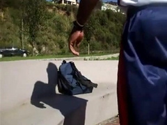 Giant Manhood Public Hand-job by Amateur Outdoors