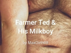 Farmer drains lush guy's hefty bosoms for profit