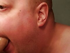 Deep throat dildo face fuck