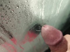Cock teasing in bath with precum