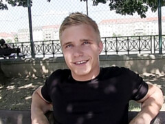 Blond-haired angel takes a facial after raw anal