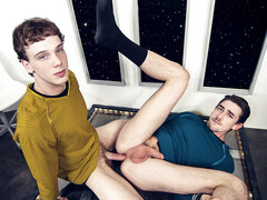 Star Trek porn spoof showing banging on the bridge