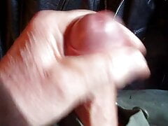 Wank and cum on my leather jackets