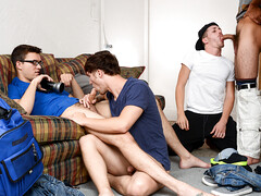 Bunch of coeds are in the room and they film each other